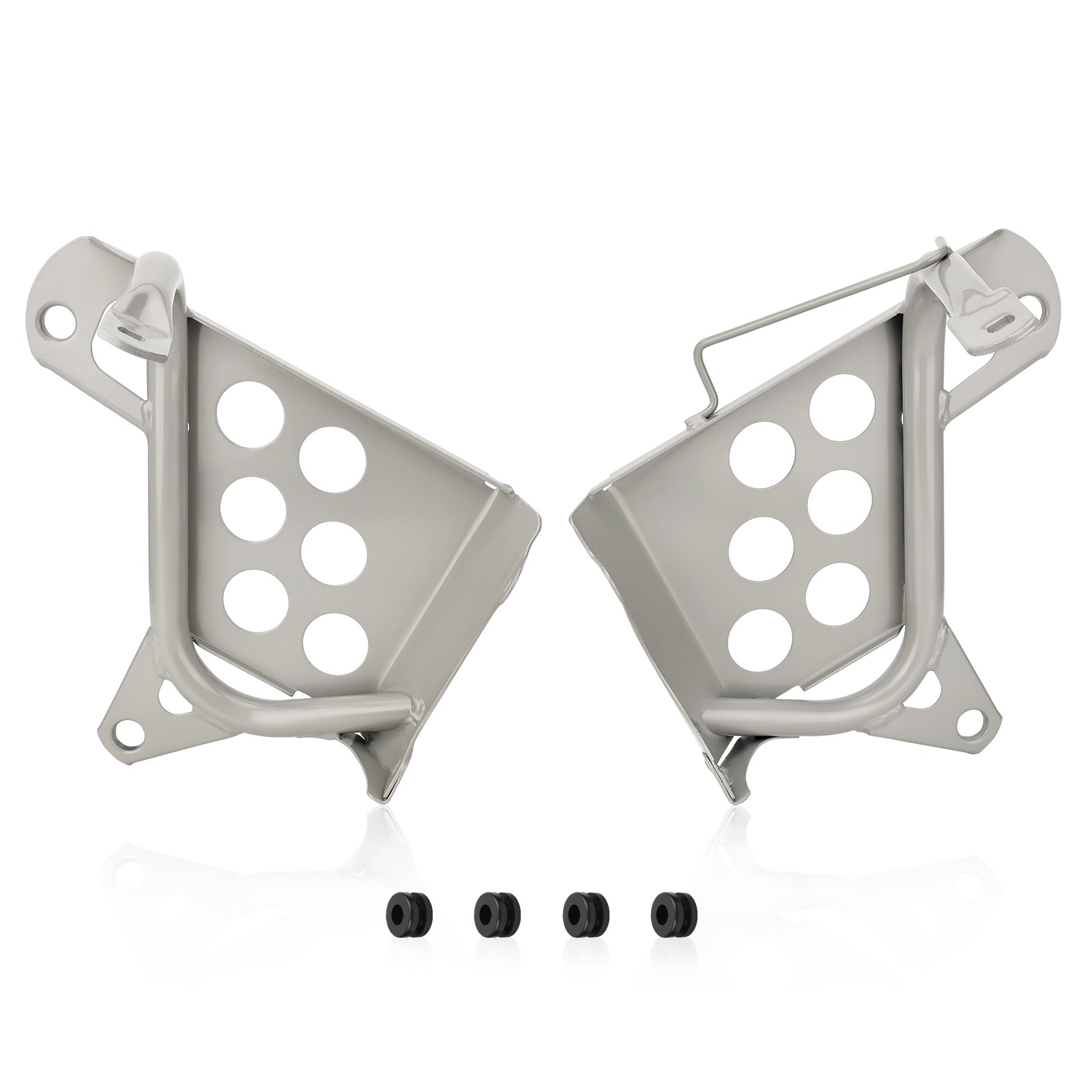 Left & Right Heel Guards Footrest For Yamaha Blaster 200 YFS200 1990-2006 Silver