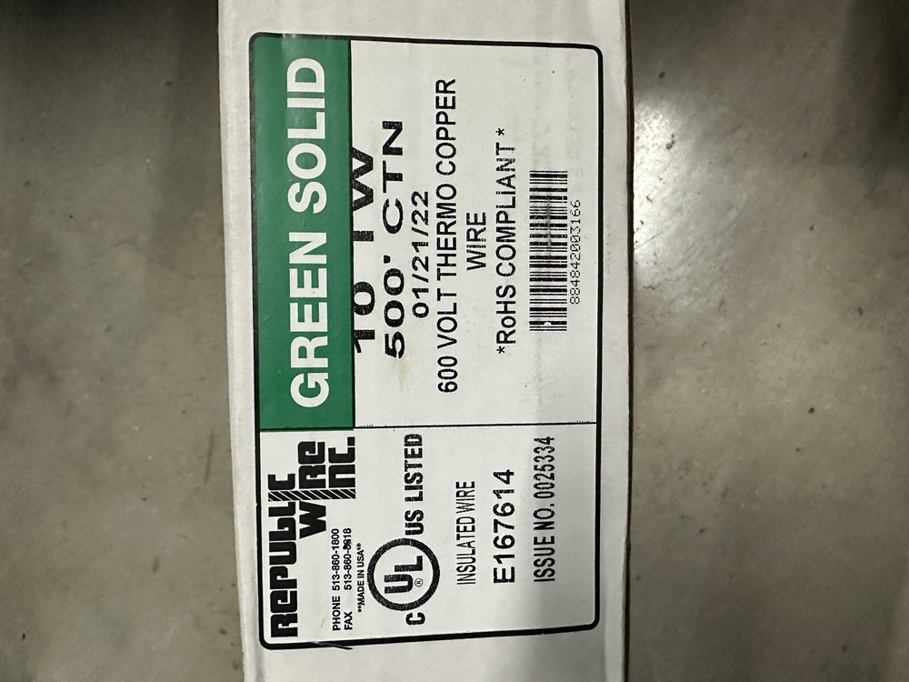 Green Solid 10 IW Copper Wire