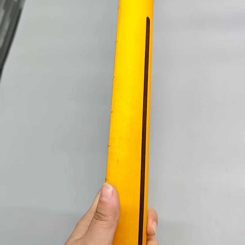 DIY Maple Electric Guitar Neck 25.5" Scale Length 22 Frets Yellow，Unfinished