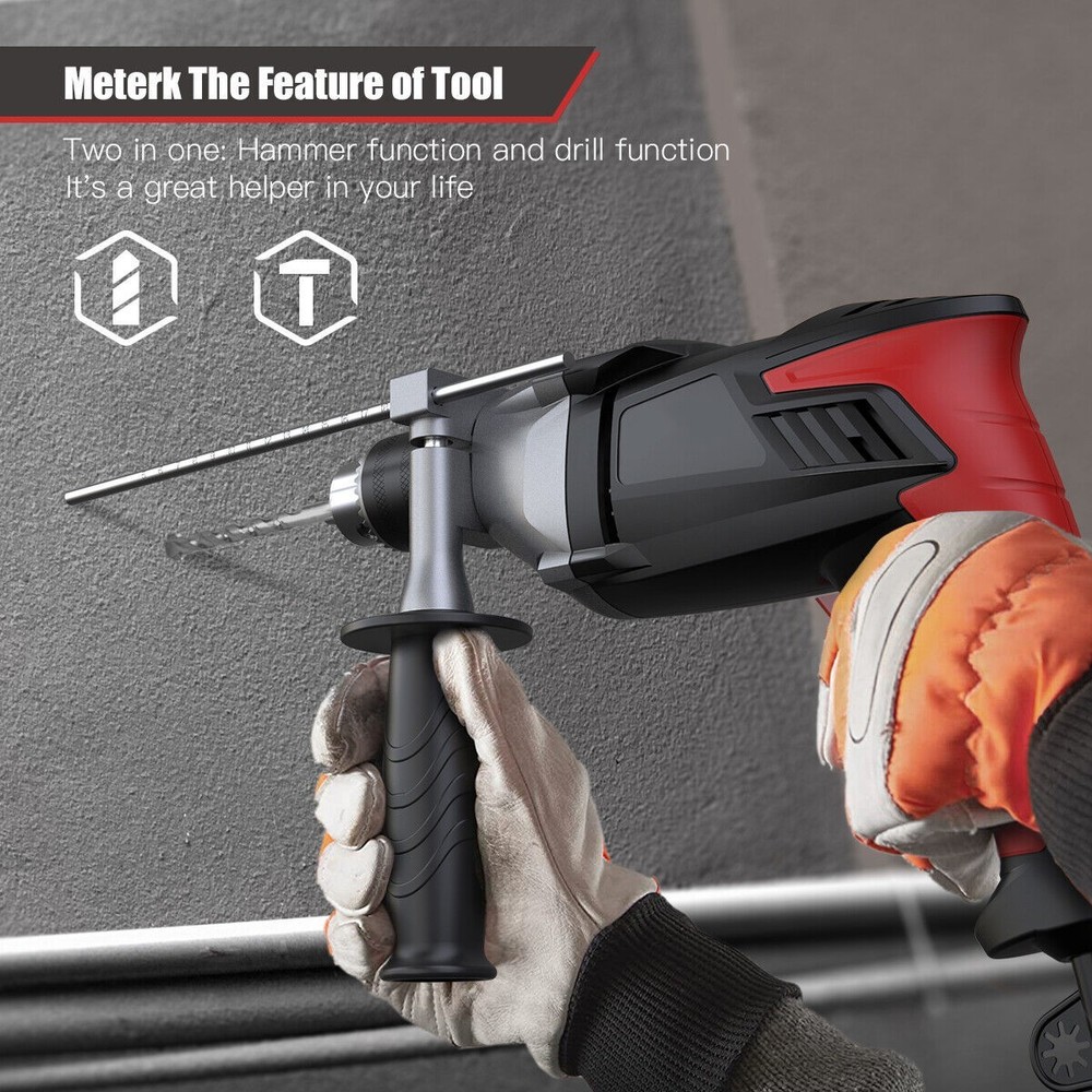 Hammer Drill 950W High Power Impact Drill Tool 13MM Keyed Chuck 17Variable Speed