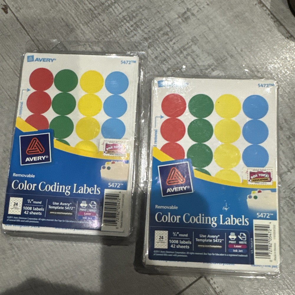 WOW! Avery Color Coding Labels 5472 86 Sheets