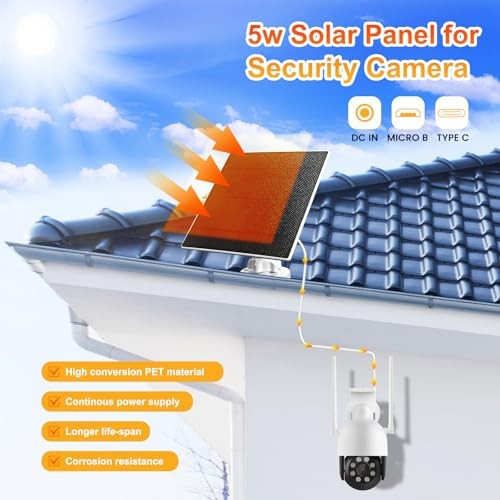 5W Quick Charging for Ring Spotlight Camera Solar Panel, IP67 Weather