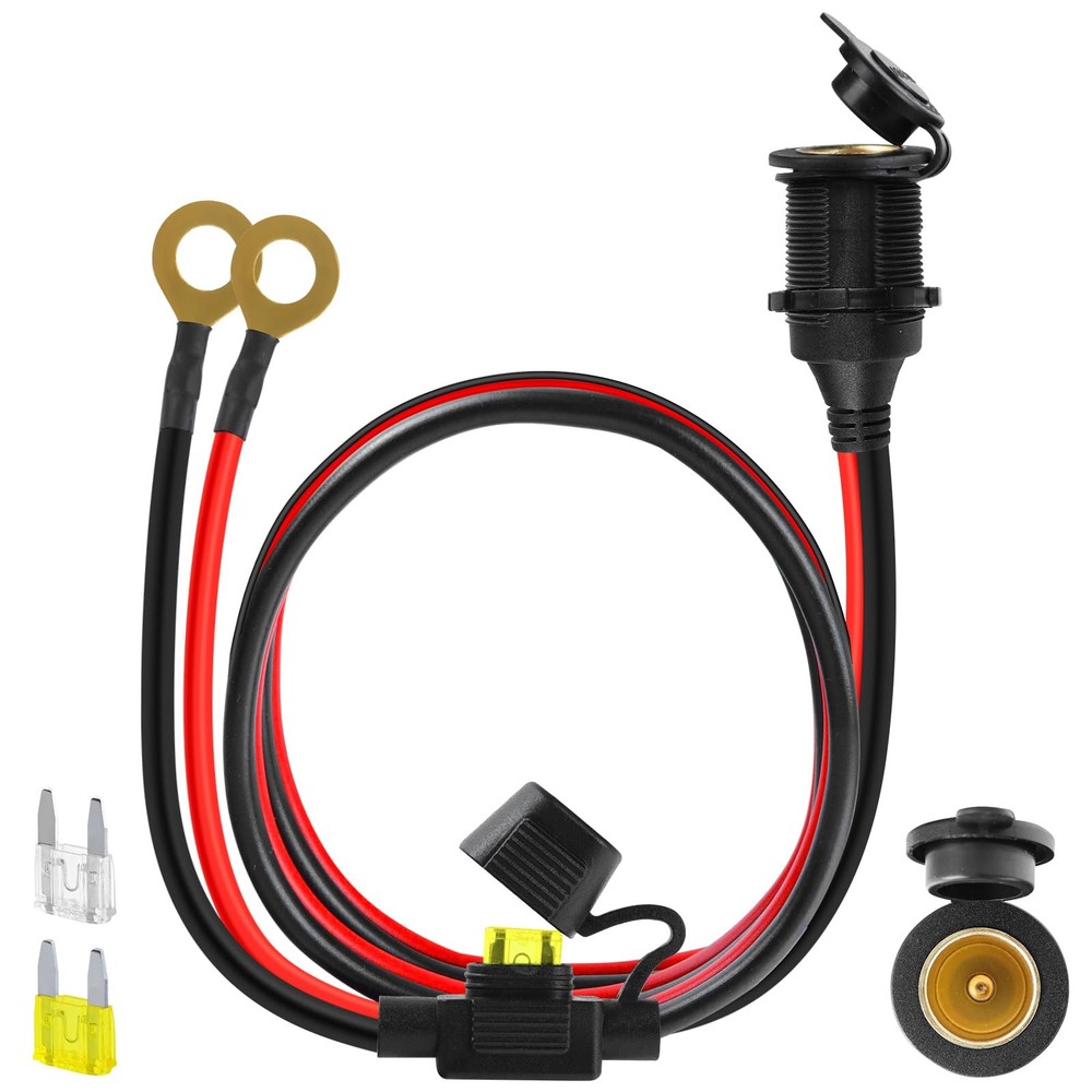 Cigarette Lighter Socket 4FT, 12V 13AWG&(4FT/1.2m)