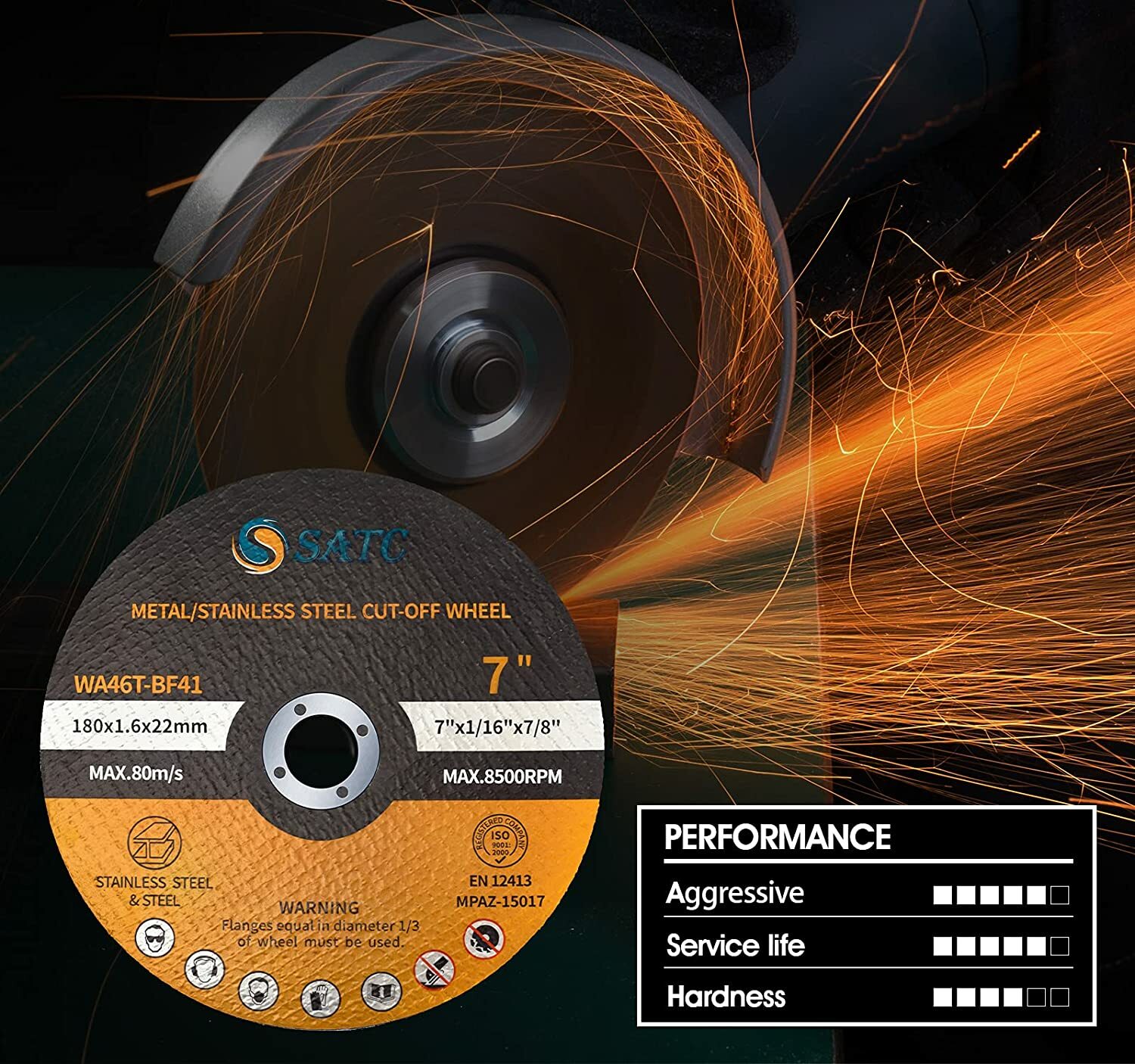 50 PCS 7 inch Cut Off Wheel Metal Stainless Steel Cutting Disc for Angle Grinder