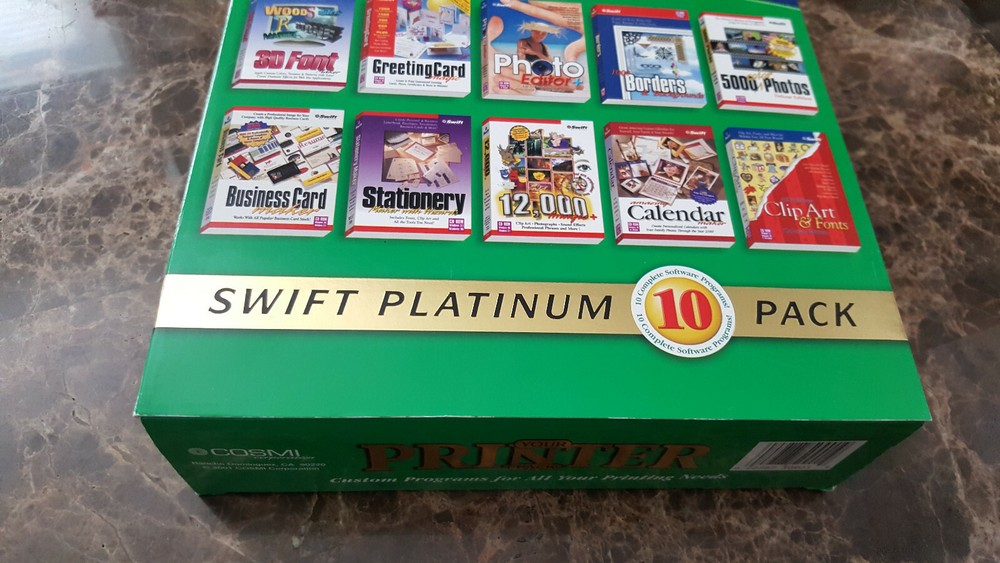Vintage 2001 YOUR PRINTER PACK - 10 COSMI PC CD-ROM SOFTWARE, Free shipping.