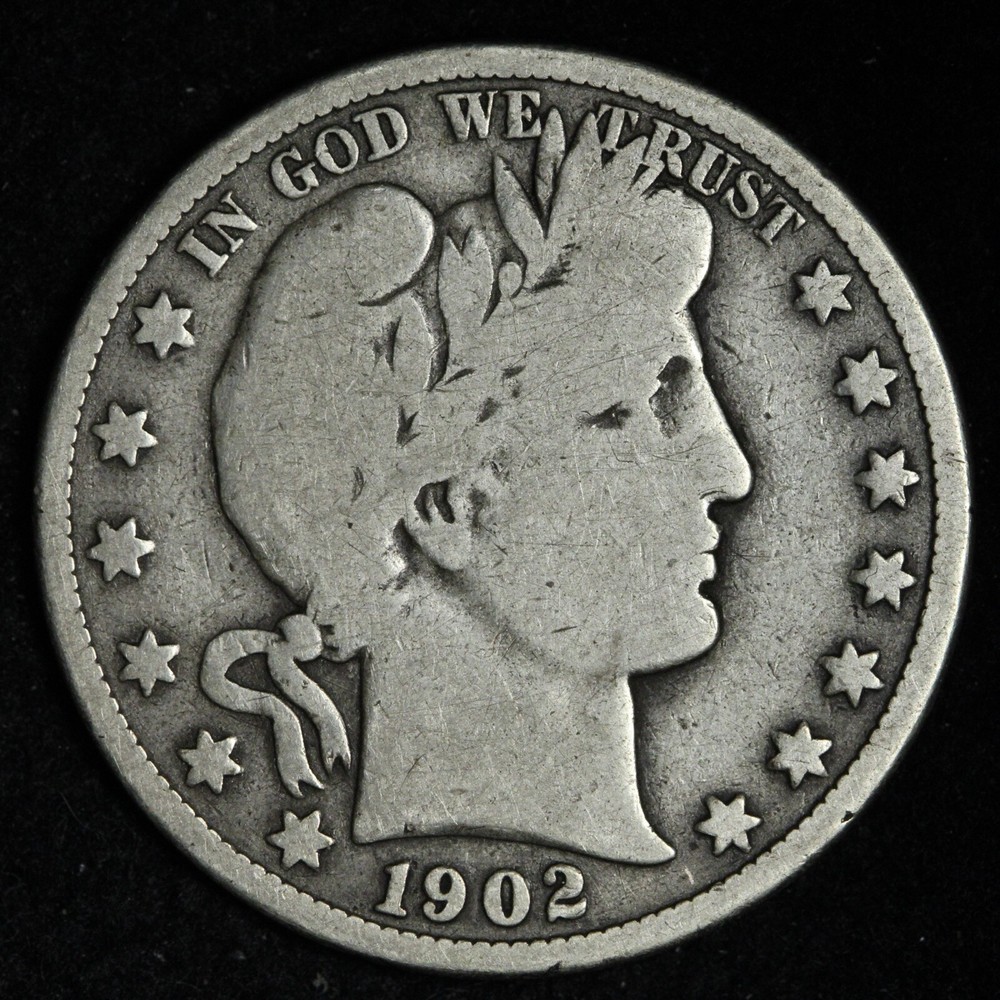 1902 Barber Silver Half Dollar CHOICE GOOD+ E282 T