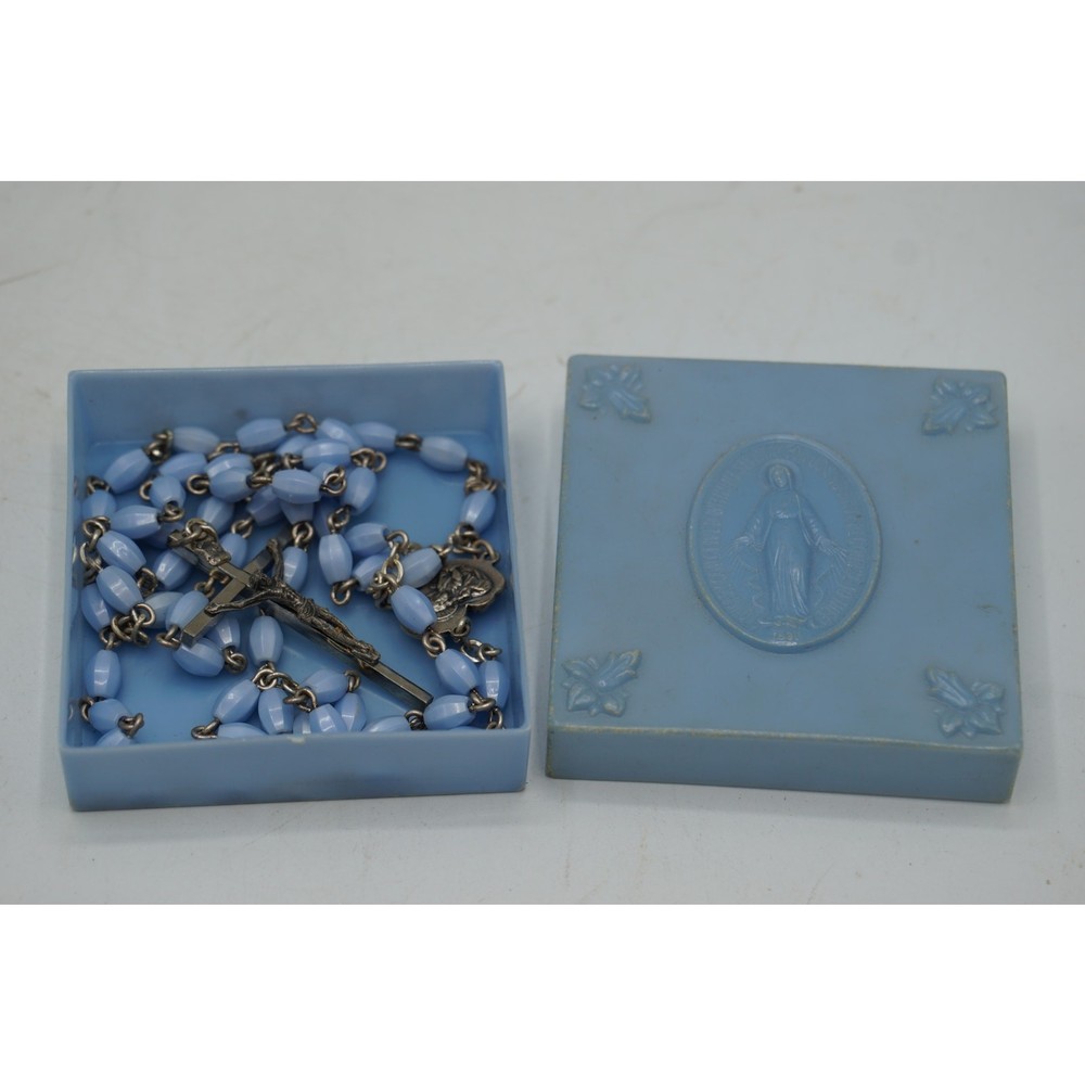 Rosary Beads Blue Plastic 1970's