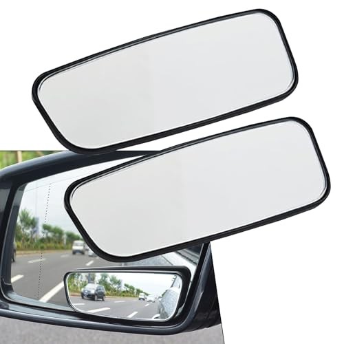2PCS Blind Spot Mirrors, Rectangular Shaped HD Glass Convex Rear View Square