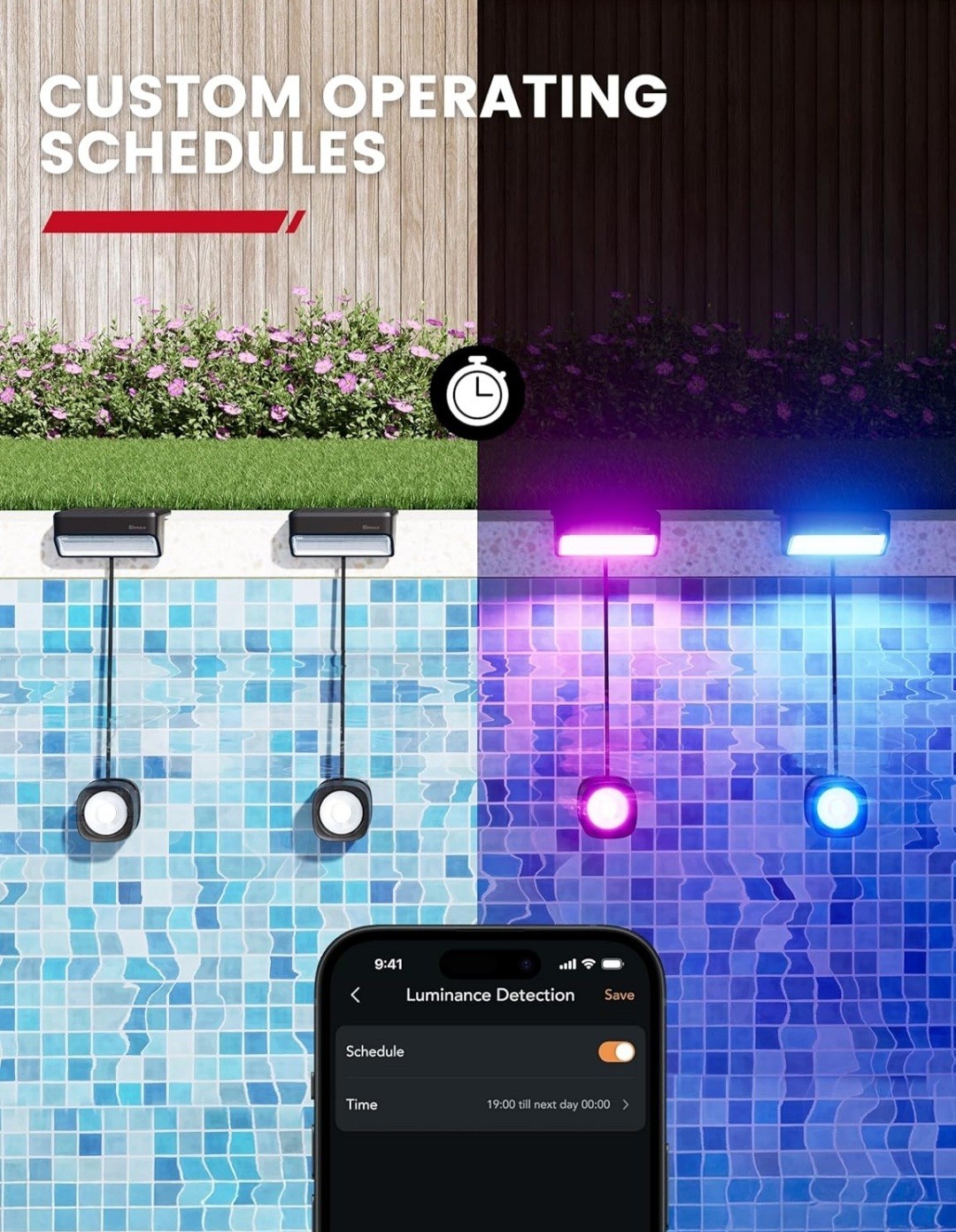 2 Pack Solar Pool Lights Submersible LED With Remote 16 Million Colors 54 Modes