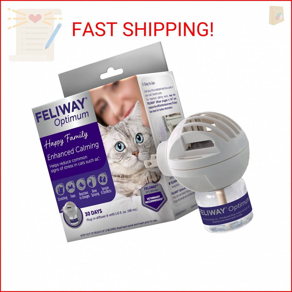 FELIWAY® Optimum 30 Day Cat Calming Plug In Pheromone Diffuser Starter Kit, 48ml