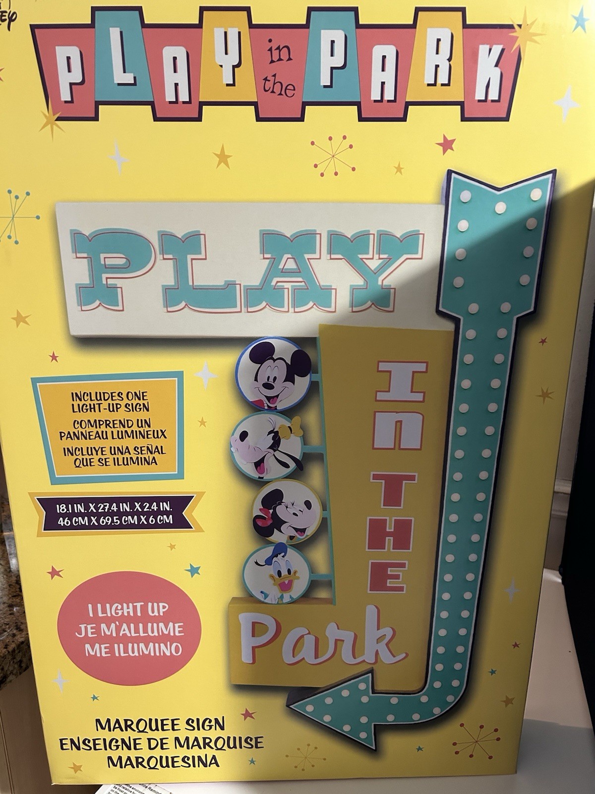 2024 Disney Play In The Parks Marquee 18 X 27.4 Light Up Sign New