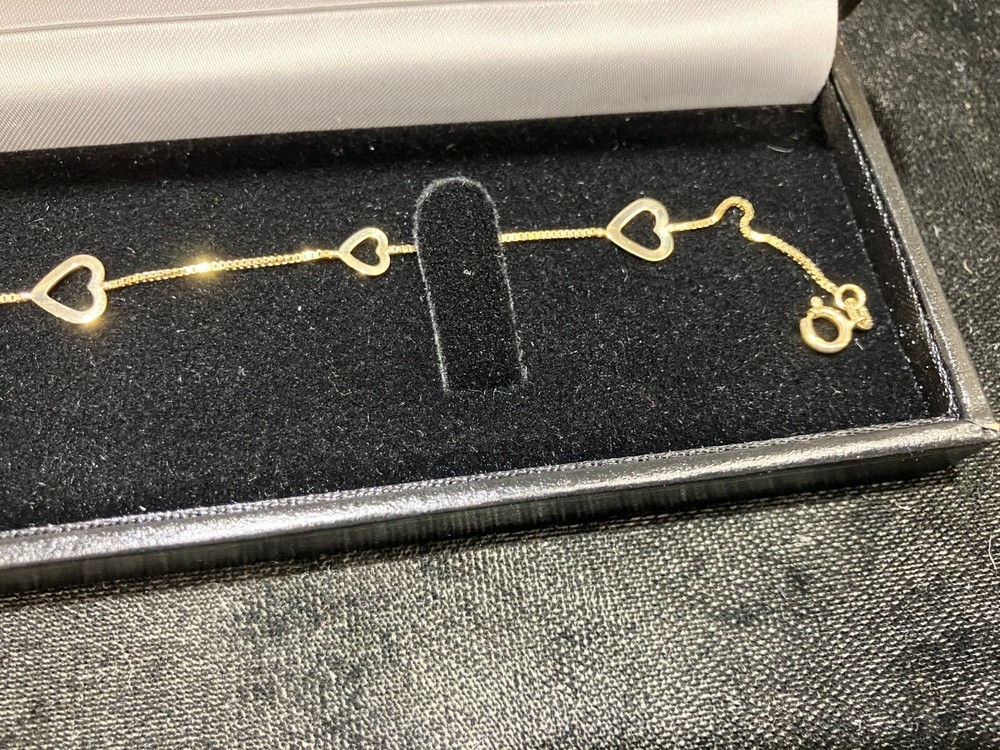 Gold Ajustable Heart Anklet