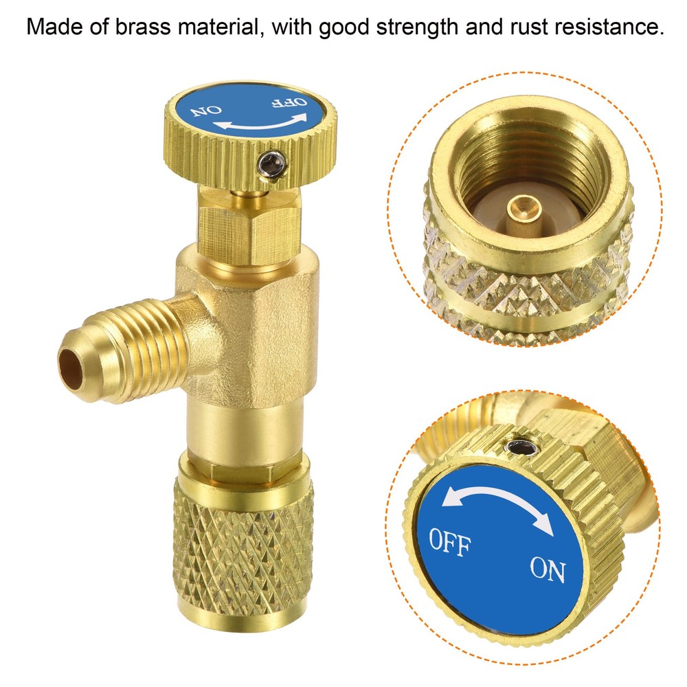 Charging Valve 1/4 SAE Thread Adapters Shut-off Flow Control