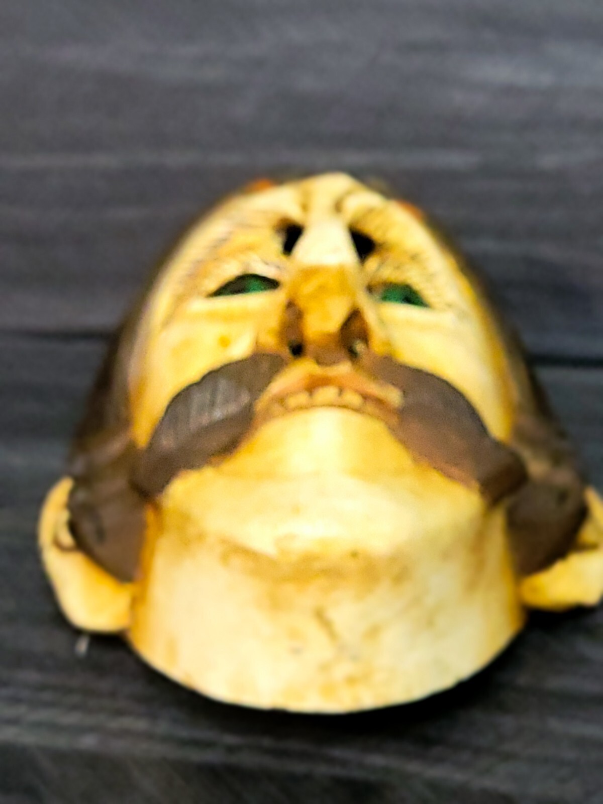 Antique Guatemalan Parade Dance Mask Wood Painted Glass Eyes Intact 19c