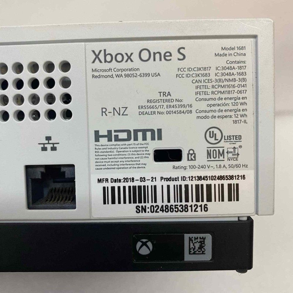 Microsoft XBOX ONE-S Console Model 1681