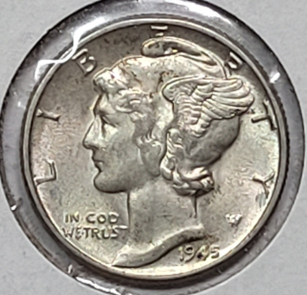 1945 10c Mercury Silver Dime Uncirculated
