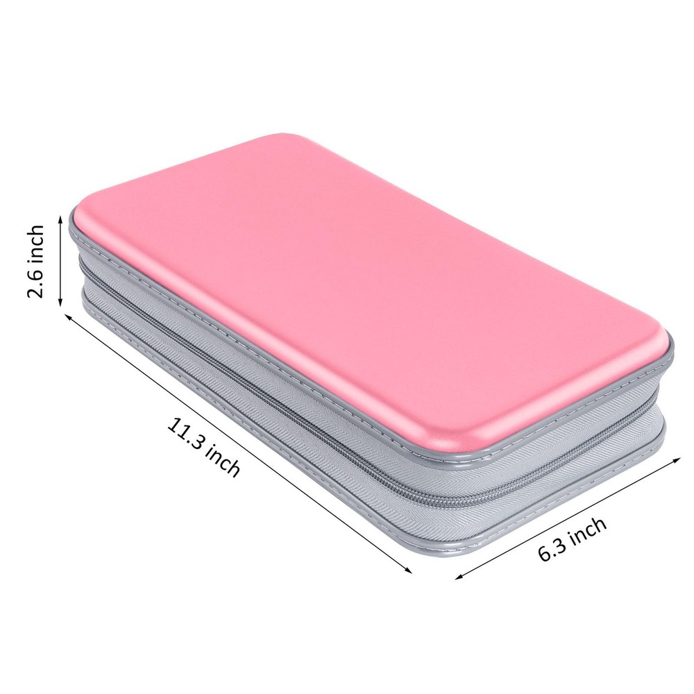 Siveit CD Case holder, 80 Capacity CD/DVD 80 Capacity, Light Pink