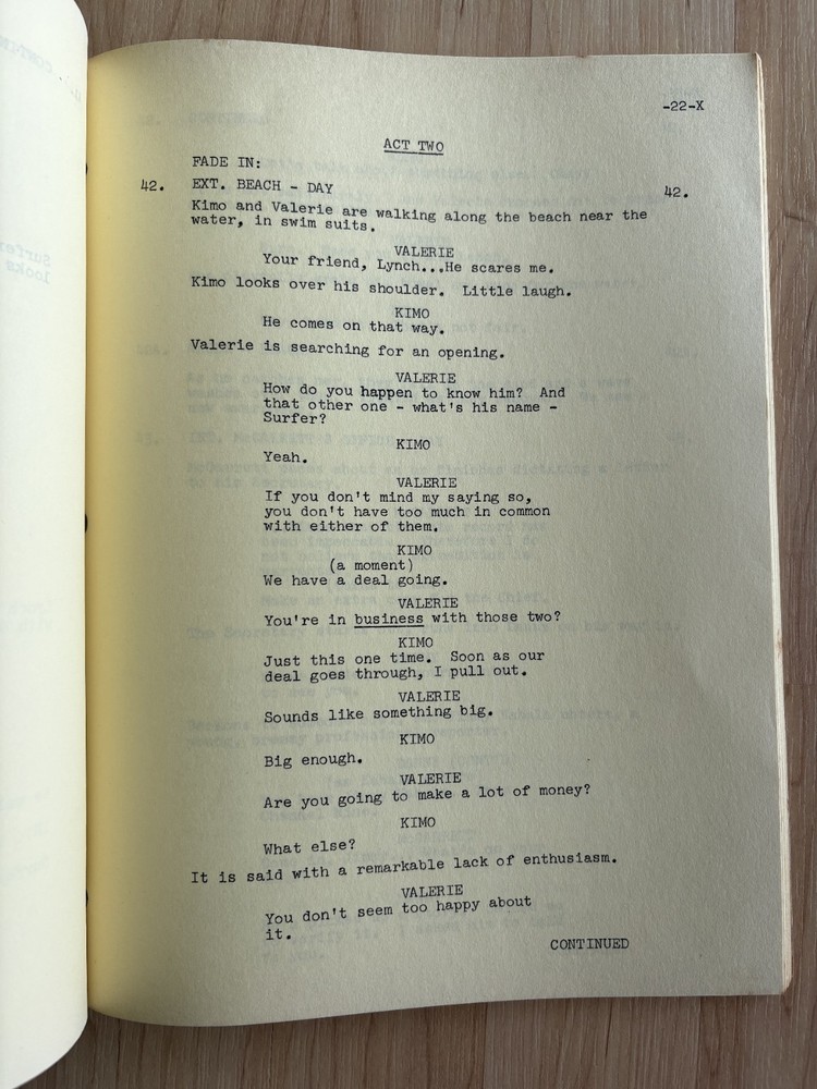 Hawaii Five-O 'Angel In Blue' Original Script Revised Final Draft 1977
