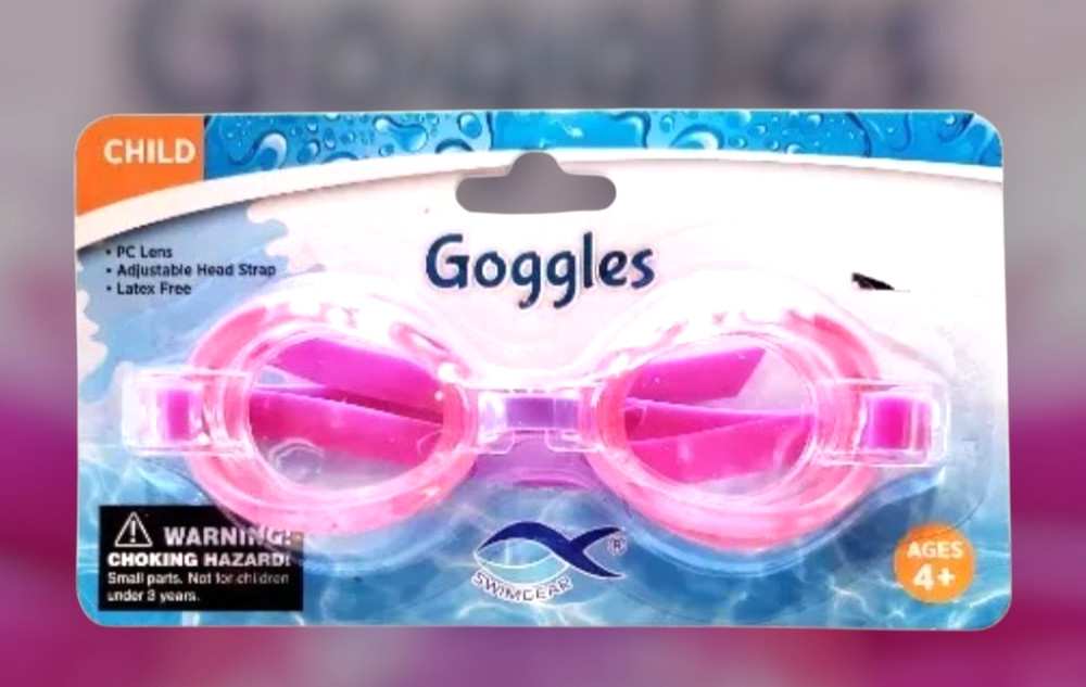 Child's Pink Swimming Goggles – Adjustable Strap, Soft Comfortable Fit