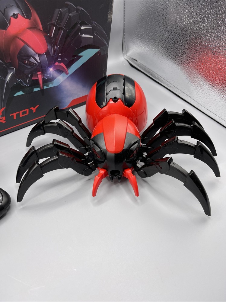 Remote Control Spider Toy Red/Black with Lights and Sounds