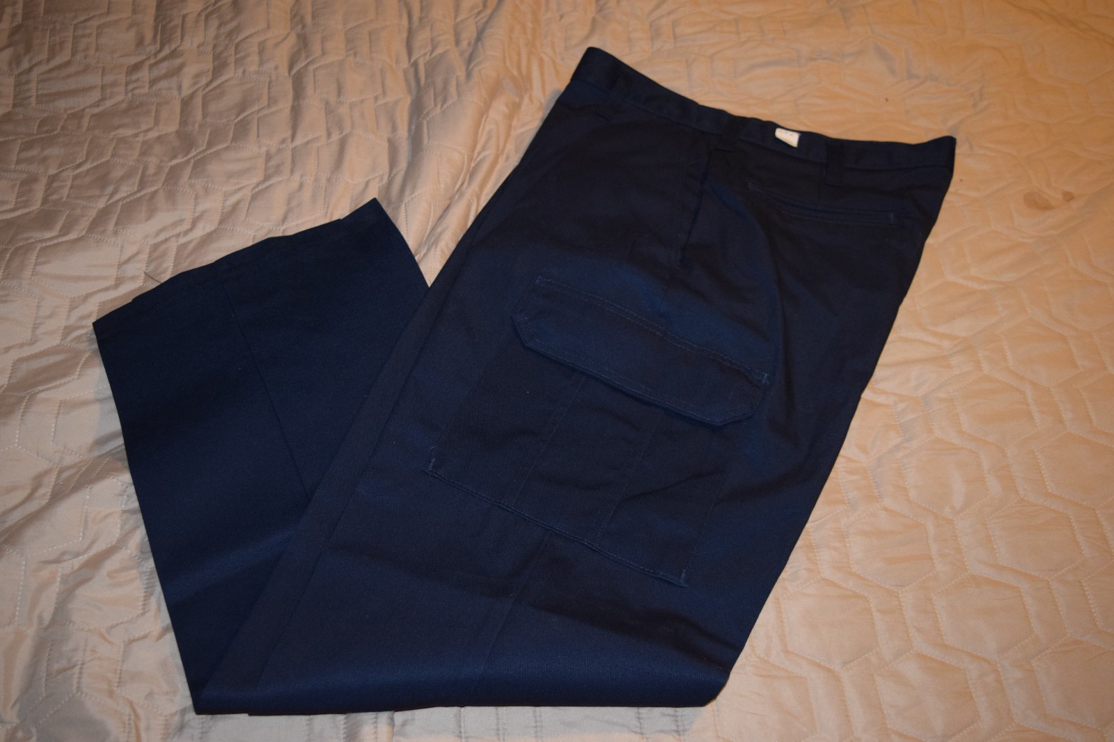 CINTAS COMFORT FLEX NAVY BLUE CARGO WORKS PANTS 270-20, 34x34, 40x32