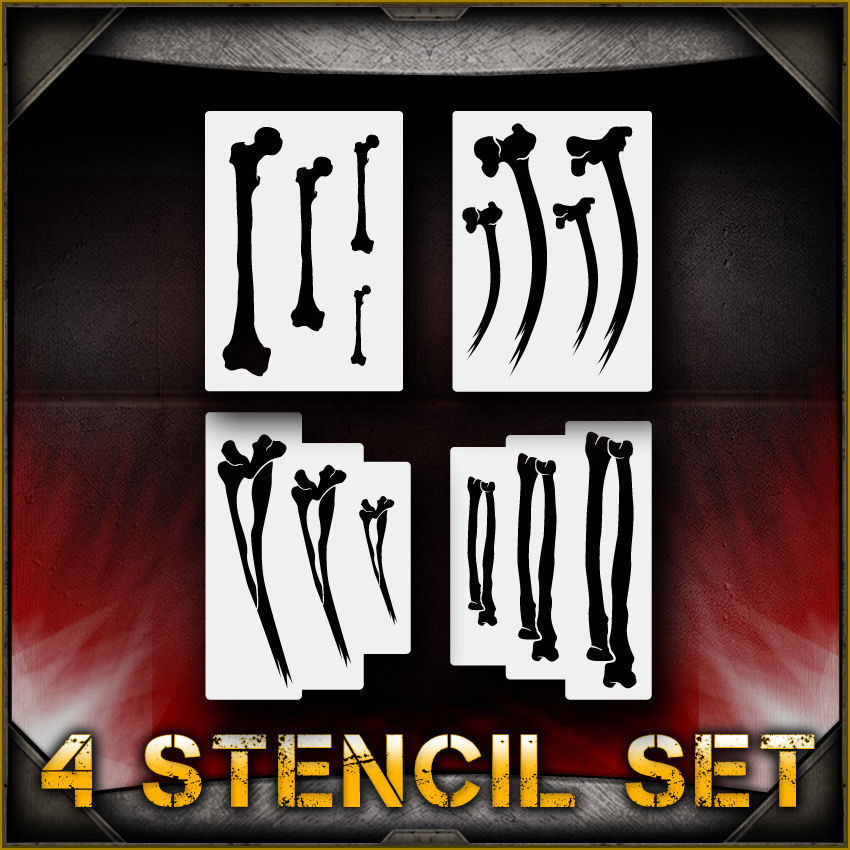 Bone Set Airbrush Stencil Template Airsick