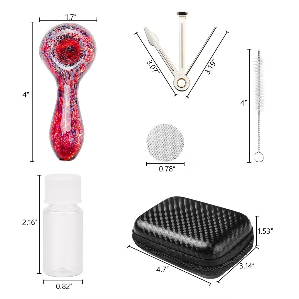 4" Lava Style Tobacco Smoking Glass Pipe Collectible Handmade Pipes with Box