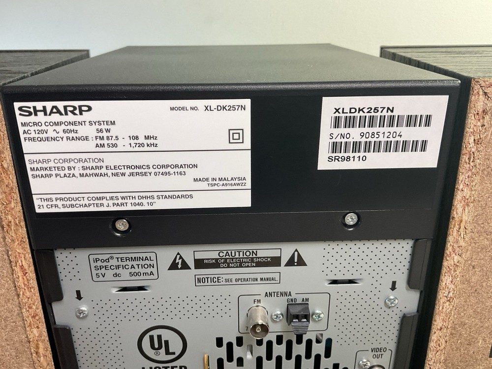 Sharp XL-DK257N Micro Component System iPod Dock with Remote - Tested