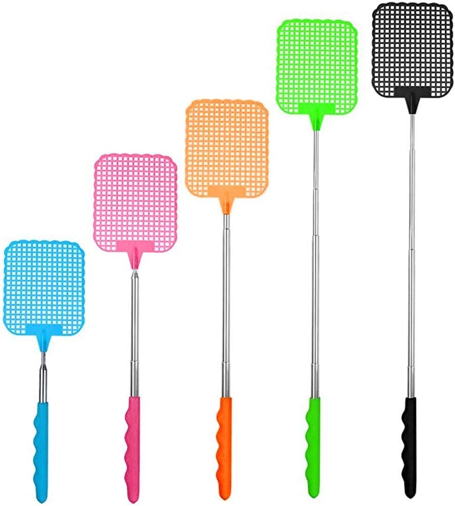 5-Pack Extendable Fly Swatters – Heavy Duty Telescopic Pest Control Tools