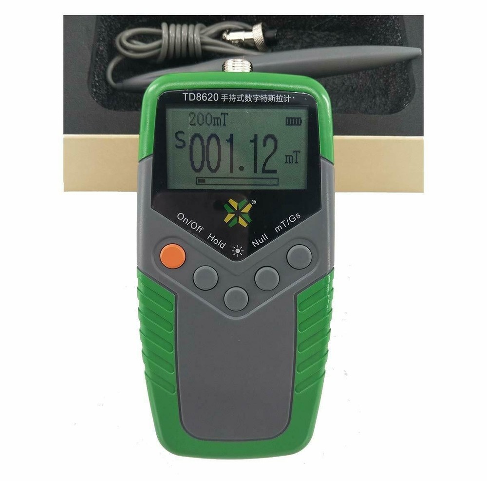 Handheld Tesla Meter Tester with Range 200mT/2000mT Resolution 10μT Accuracy ±2%