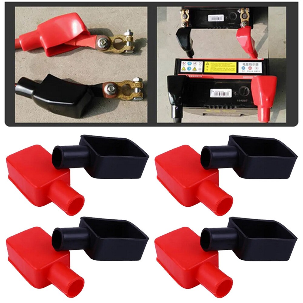 Car 8PCS Battery Terminal Covers Rubber Positive Negative Post Stud Insulating#