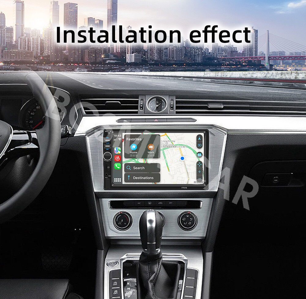 7" Double 2Din Car Stereo Radio Wired Carplay+Android Auto Car Play Touch Screen