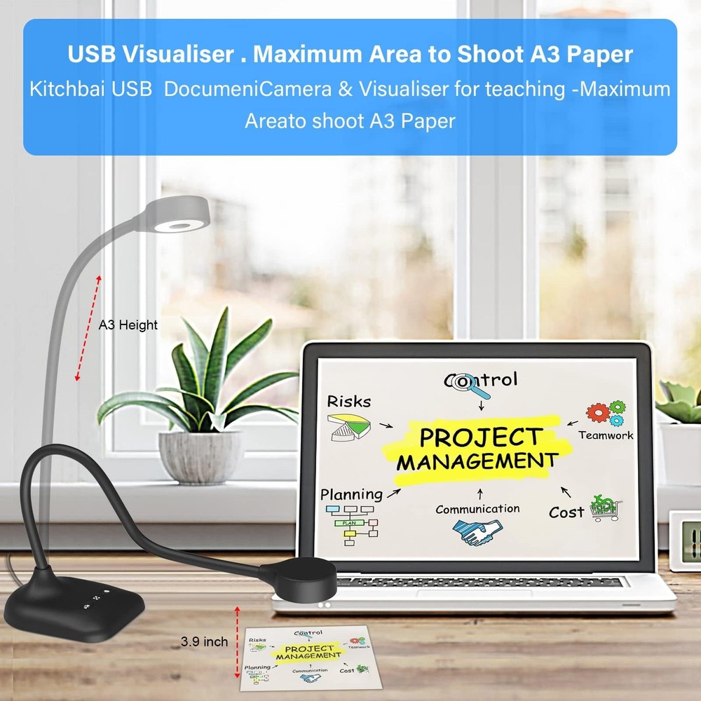 Document Camera for Teachers, Webcam and Overhead Camera for Classroom with M...
