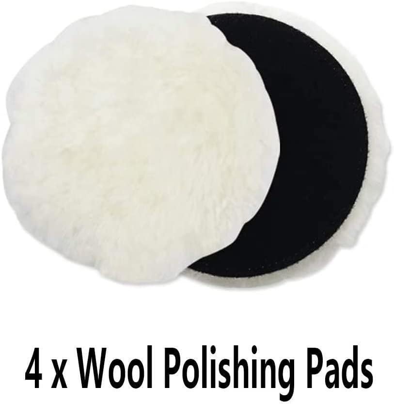 Wool Detailing Pads - 6 Pcs 6 Inch with Quick Change Hook & Loop