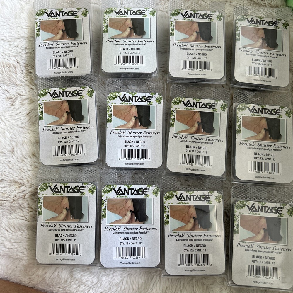 Vantage Presslok Shutter Fasteners Black 12 Pack