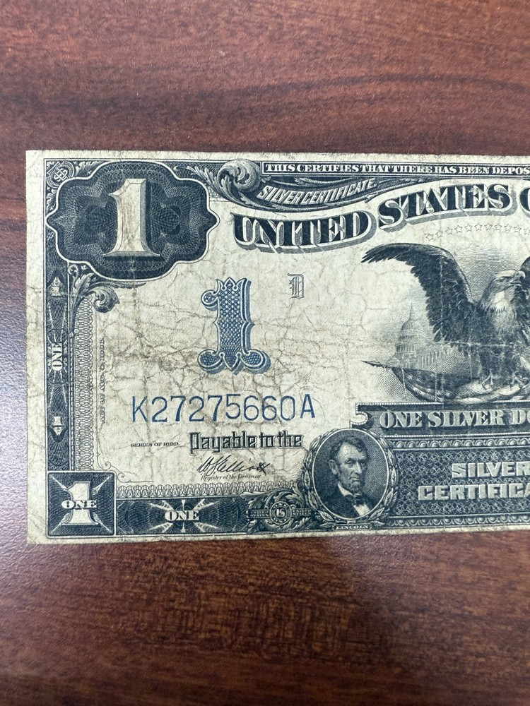 1899 1 DOLLAR SILVER CERT BLUE SEAL EAGLE BILL