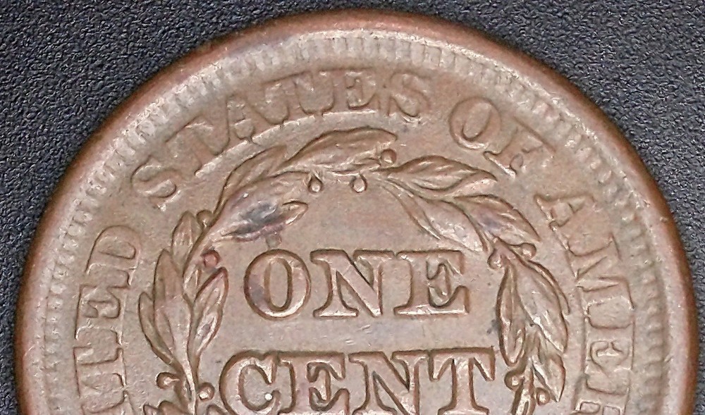 1851 Choice AU Large Cent Chocolate Brown