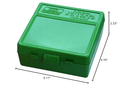 MTM 100-Round Flip-Top Ammo Box 38/357 Caliber Green Stackable USA Made