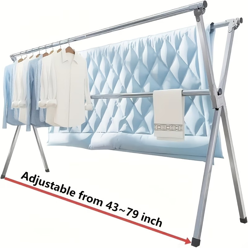 Three-Bar Foldable Clothes Drying Rack 63" And 78.7" Two Types