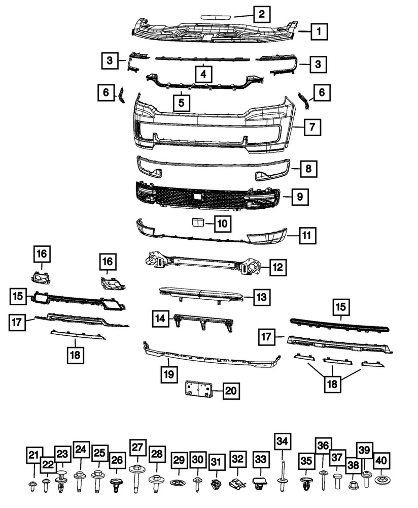 Genuine Mopar Grille Opening Panel Bracket 6UH07DX8AC