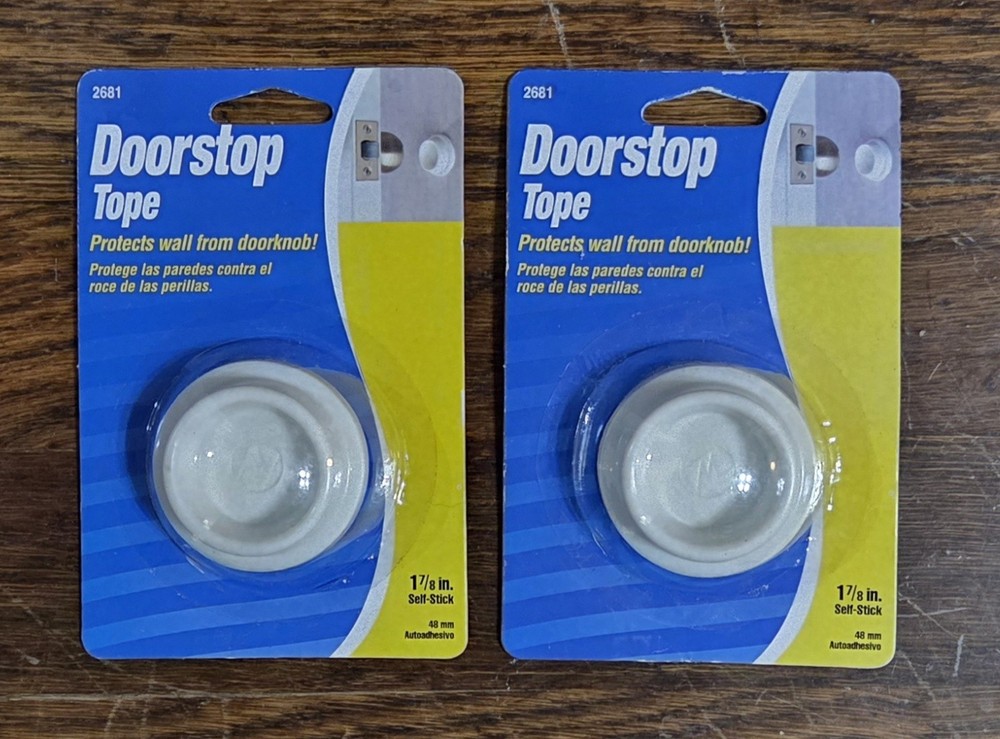 (2) Doorstop Self Adhesive Waxman Wall Protector 2681