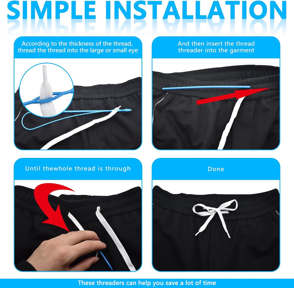 24Pcs Replacement Drawstring with Threaders for Sweatshirt Hoodie Strings Shorts