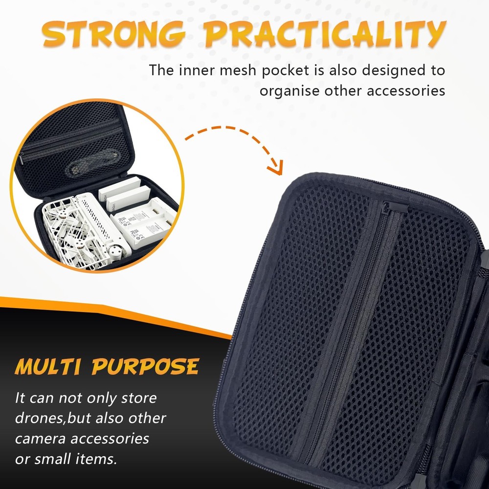 Black Camera Cases for Hoverair X1 Drone - Store Drone, Compact, Balck