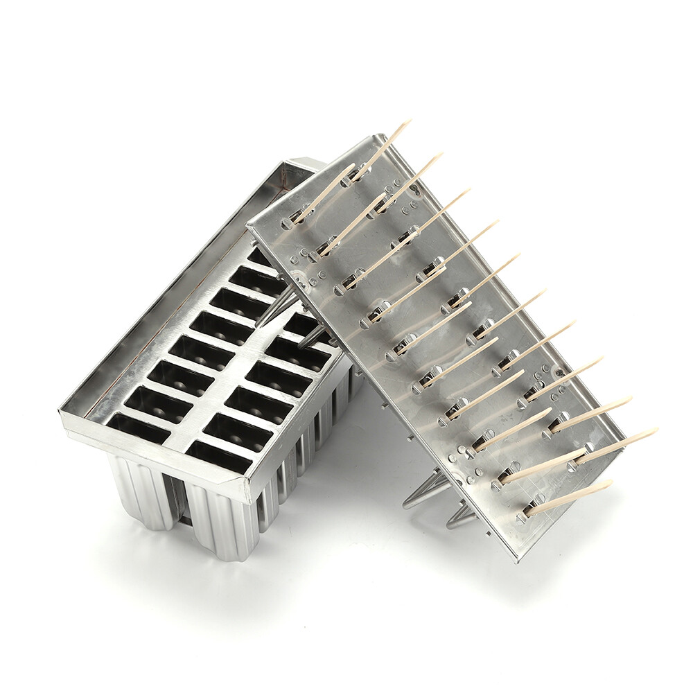20x Stainless Steel Molds Ice Pop Lolly Popsicle Ice Cream Stick Holder Mold Top