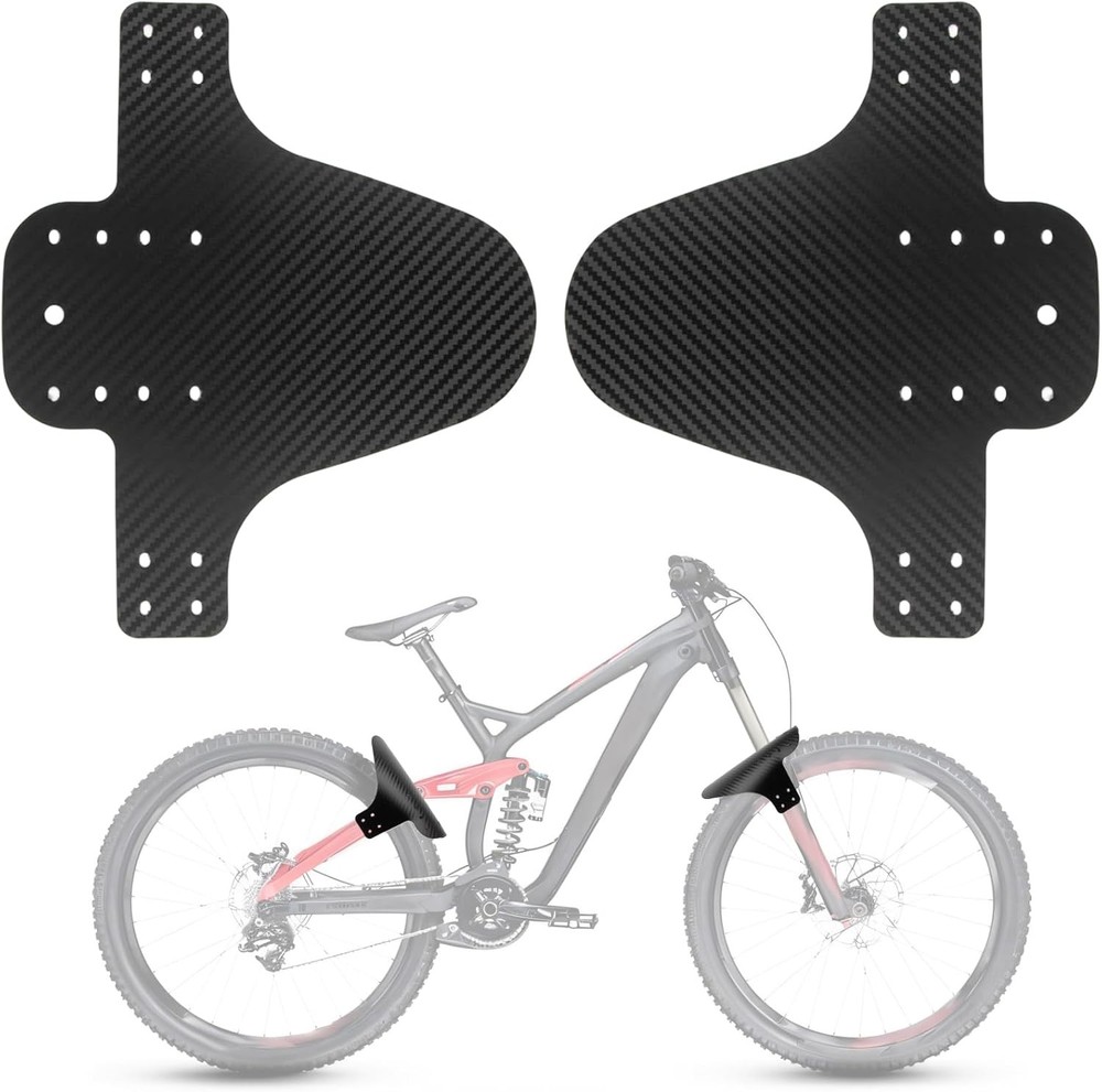 Universal Fork Mudguards 2PCS Carbon Fiber Pattern Ties