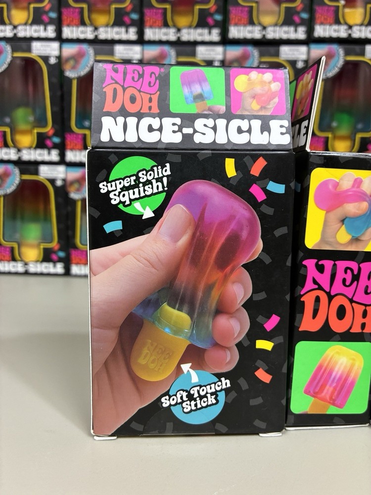 Nee Doh Nice-Sicle Complete Bundle Set of 3 Colors Super Solid Squish Toy