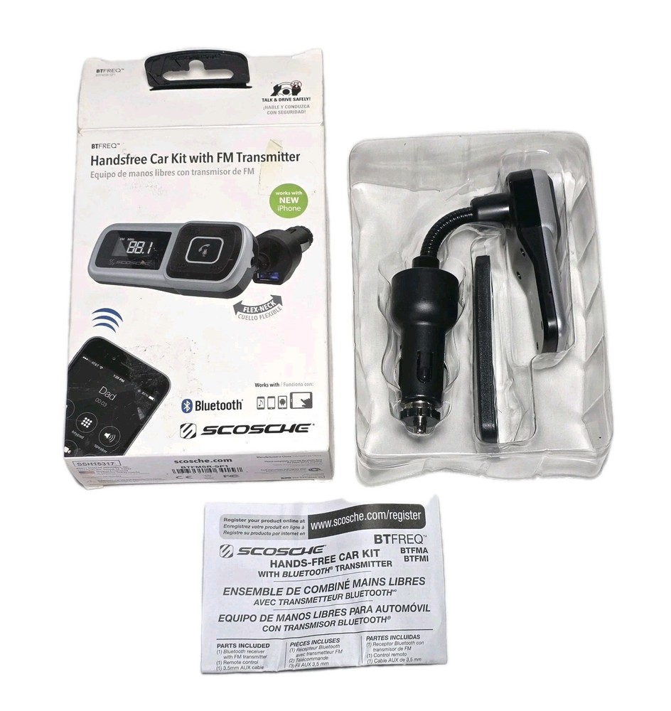 Scosche Bluetooth Hands-Free Car Kit FM Transmitter BFTMSR-SP1