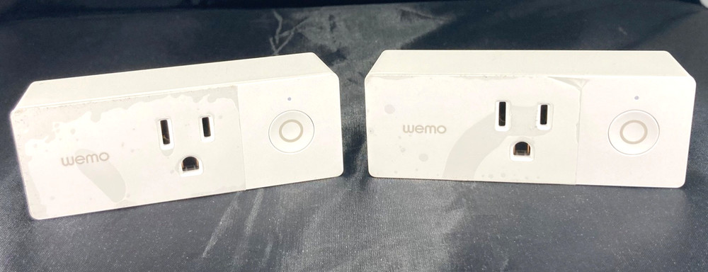 Wemo WiFi Smart Plug 2 Pack White F7C063 Apple HomeKit Alexa Google Assistant