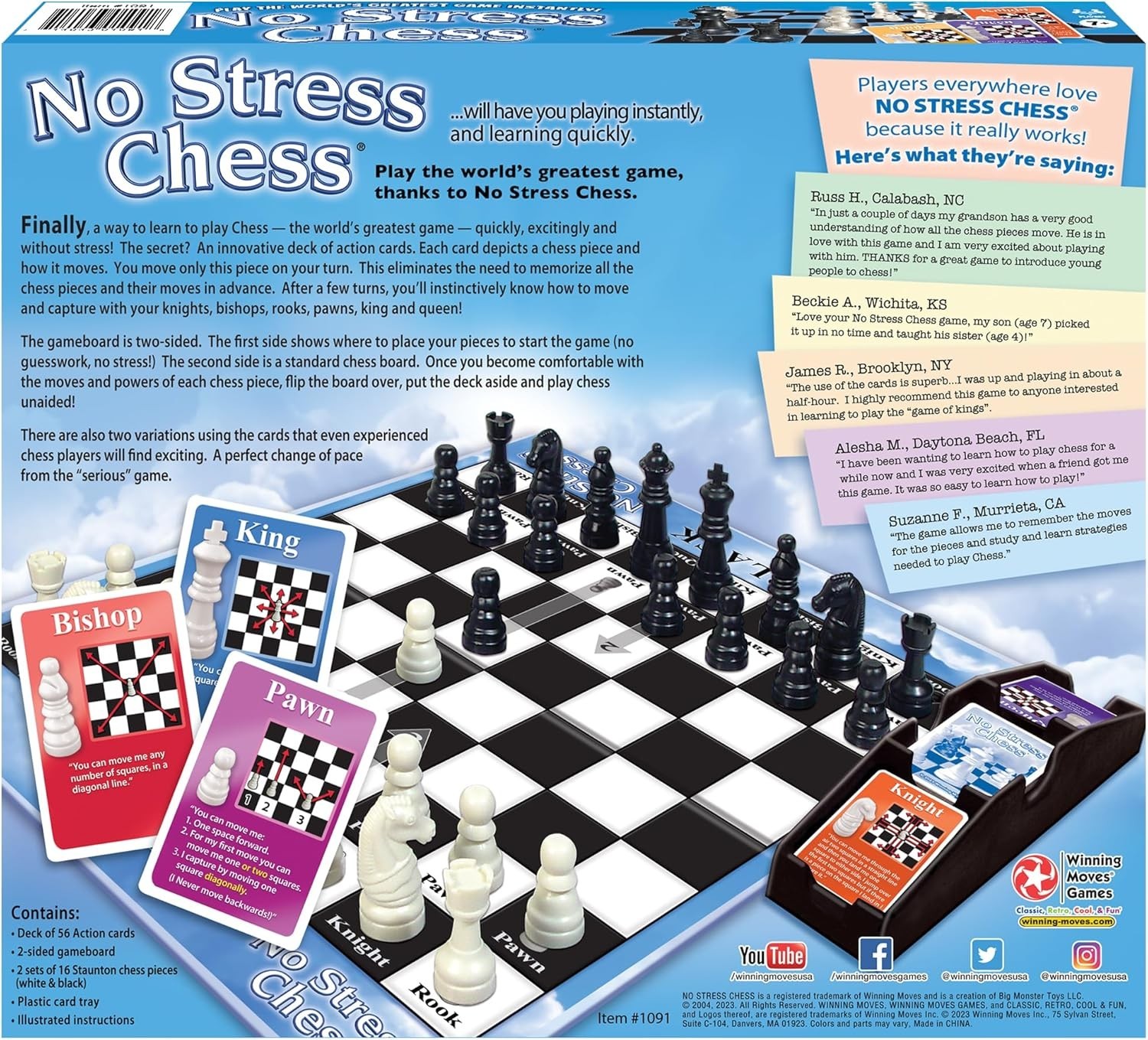 No Stress Chess game, NEW, by Winning Moves, teach, learn to play chess