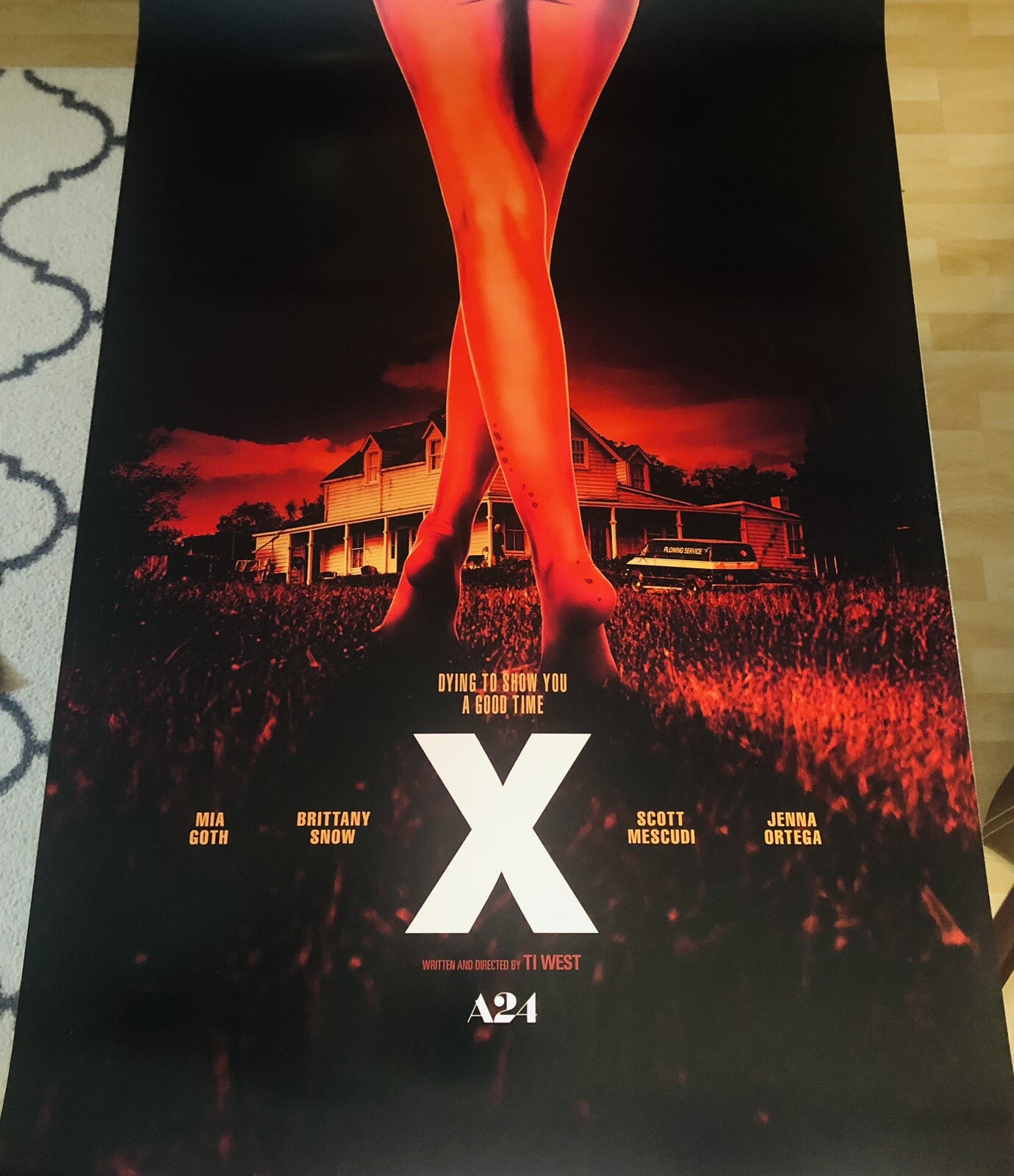 X Original DS Double Sided 27x40 Movie Poster Mia Goth A24 Maxxxine RARE Version